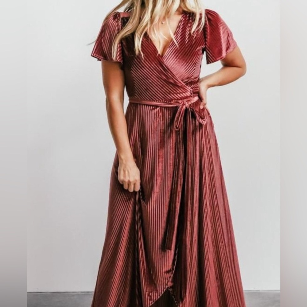 NWOT Baltic Born Andi Ribbed Velvet wrap dress Sz XL